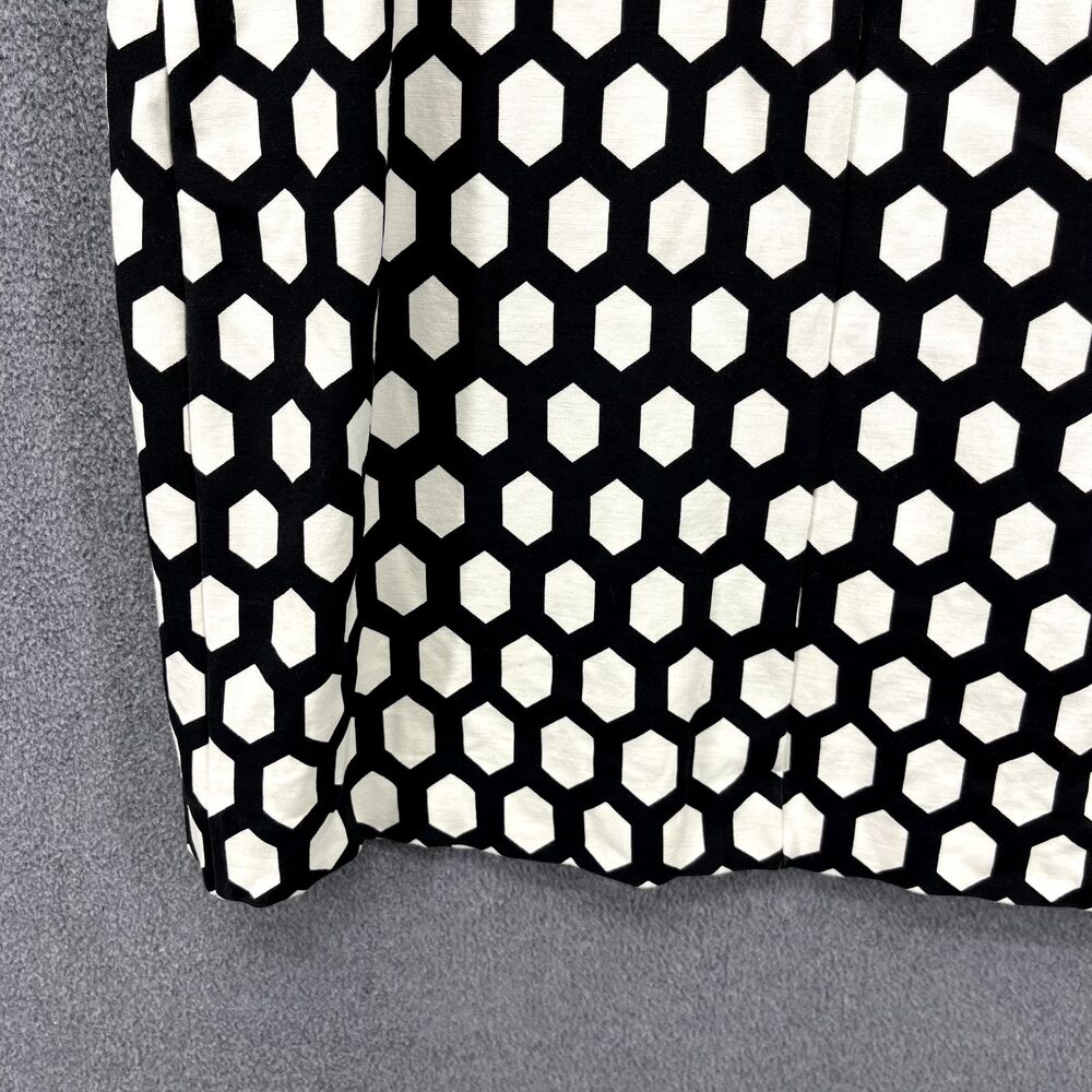 BANANA REPUBLIC Dress Womens 8 White Black Geometric Pencil Bodycon Sleeveless - Picture 15 of 16